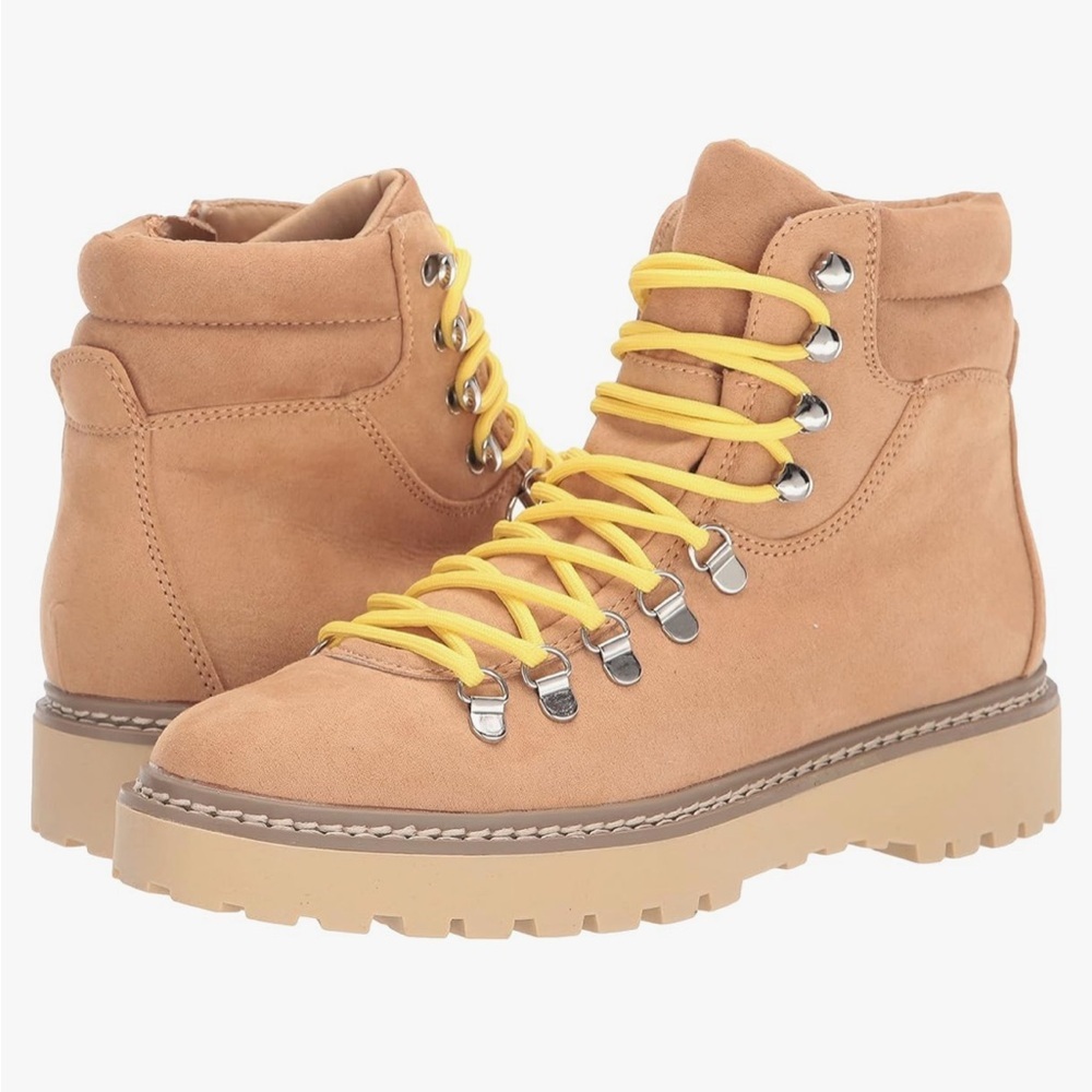 NWOT Madden Girl | Women’s tan faux suede lace up hiking boots, great tread 8.5